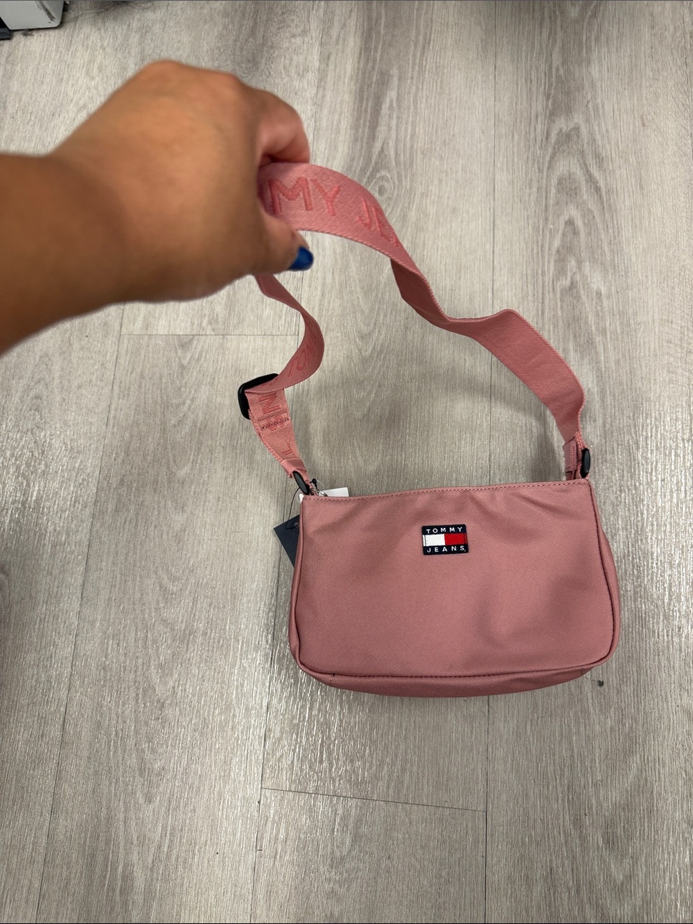 Tommy Hilfiger Dusty Rose Crossbody Bag with Branded Strap